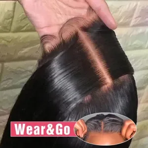 Glueless Lace Front Wig: Ready to Wear 13x4 HD Brazilian Straight Human Hair - Pre-Plucked, Pre-Cut