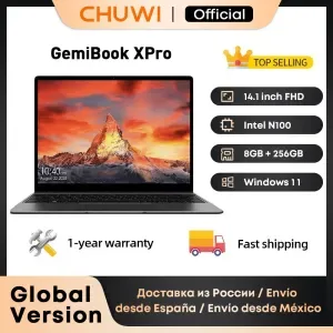 CHUWI GemiBook XPro 14 inch Laptop - UHD, 8GB RAM, 256GB SSD, Intel Celeron N100, Windows 11 Notebook