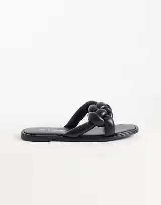 Public Desire Evelyn flat sandals in black