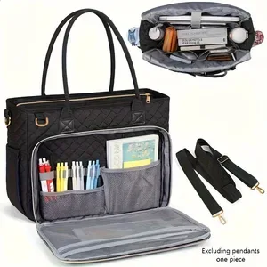 Spacious Business Commuter Laptop Bag with Accordion File Pocket and Gift Scrapbook Holder for Teachers Professionals 26