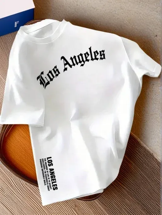Los Angeles Slogan Print Oversized Graphic T-Shirt