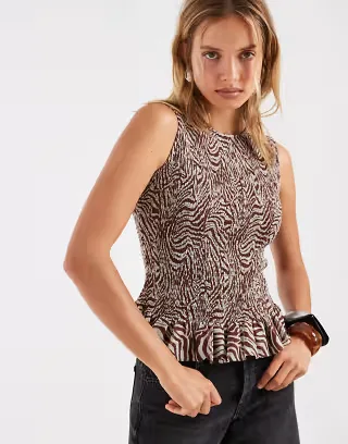 House of Sunny zebra mesh top