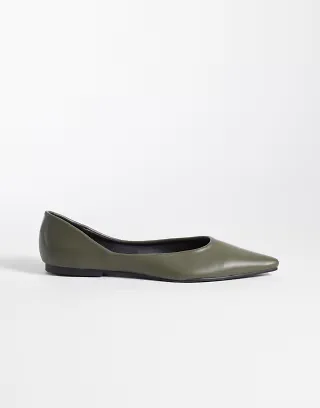 SEQWL Scar pointed ballet flats in light gray