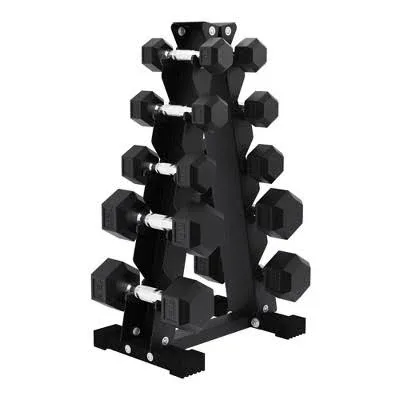 BalanceFrom Signature Alloy Steel Fitness Rubber Encased Hex Dumbbell Set