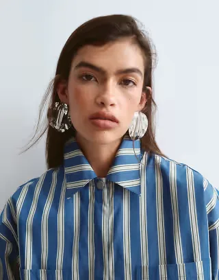 ARRANGE premium oversized shirt in blue striped print