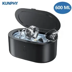 KUNPHY 600ml Ultrasonic Cleaner Mini Portable Washing Machine Ultrasound Bath Sonic Cleaning Device for Glasses Home App