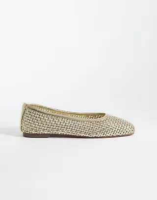 SIMMI London Isolde woven ballet flats in gold