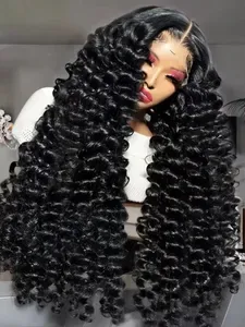13x6 HD Lace Front Wig - 14 in Body Wave Synthetic Hair, Preplucked Knots, 180% Density, Petite to Large Cap, Brown Blon