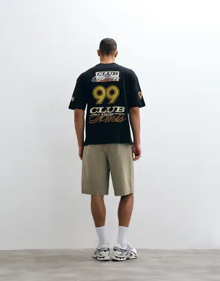 ASOS DESIGN oversized t-shirt with street graphic in black