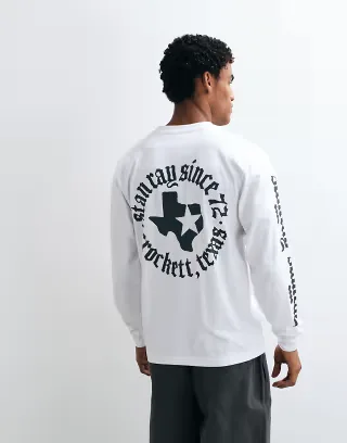 Stan Ray texas state long sleeve t-shirt in white