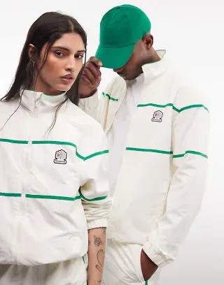 Reebok windbreaker jacket in off- white - Exclusive to ASOS
