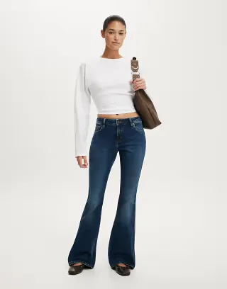 Cotton On mid rise bootcut jeans in light/pastel blue