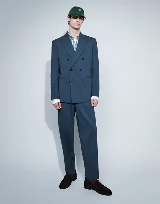 ASOS DESIGN relaxed tapered suit in dark blue