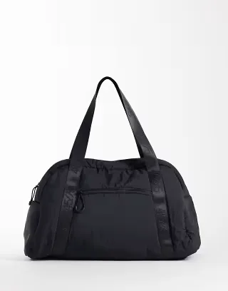 4505 woven tennis bag with external pockets in black