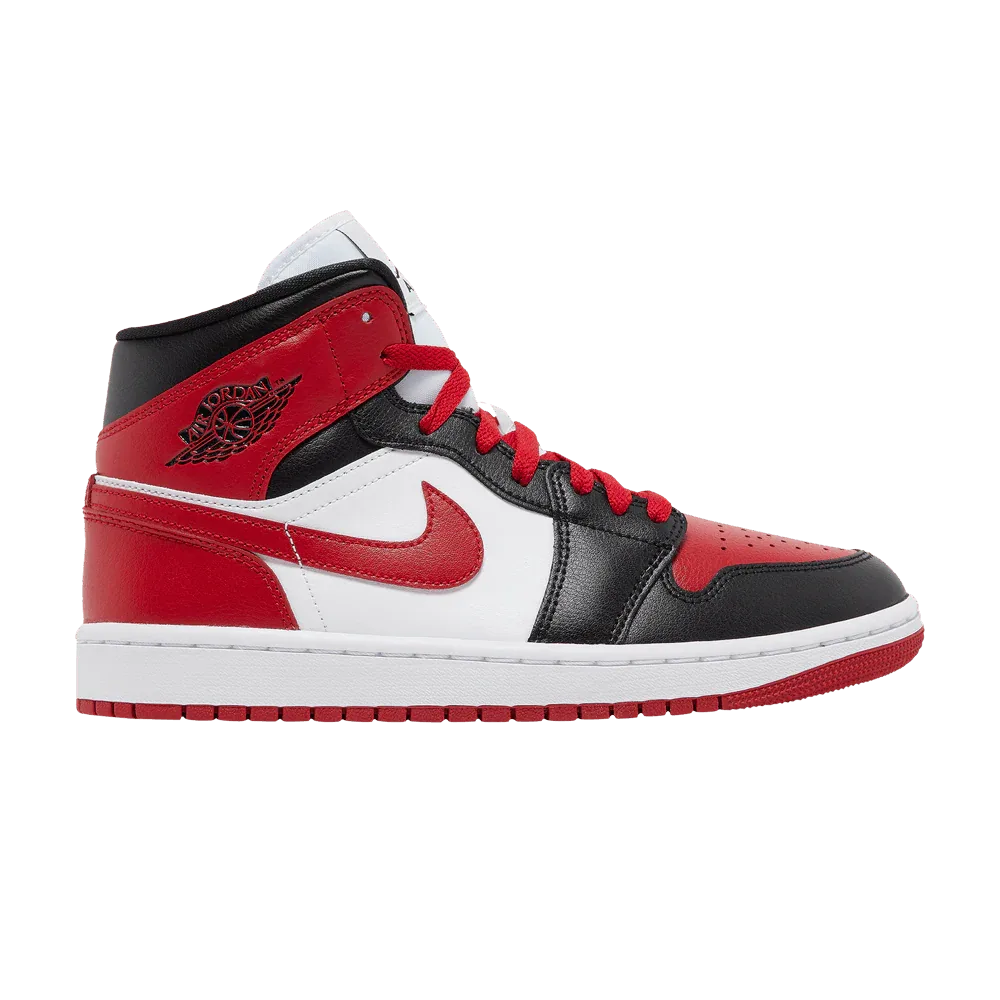 Air Jordan 1 Mid White Bred Toe