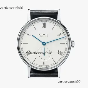 Luxury White Dial Watch for Men Fashion Roman Numerals Subdial Nomo German Design Wristwatch, Business Gift free shippin