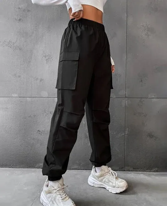 Hanevo Flap Pocket Side Cargo Pants Fall Cloth For Women,S