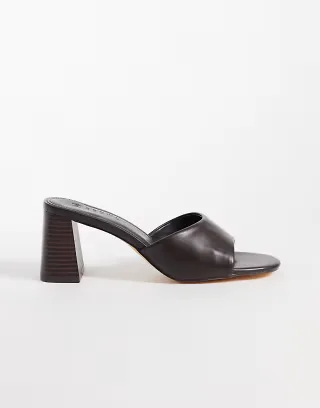 SEQWL Bora heeled sandals in chocolate suedette