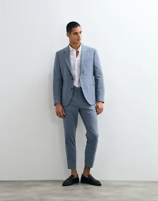 ASOS DESIGN tapered suit set in light blue