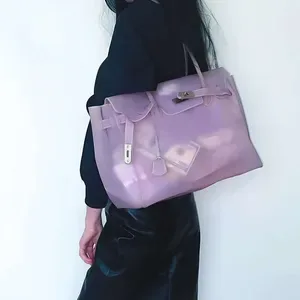 2026 new The same style of jelly commuting tote for summer a fashionable transparent large-capacity underarm bag