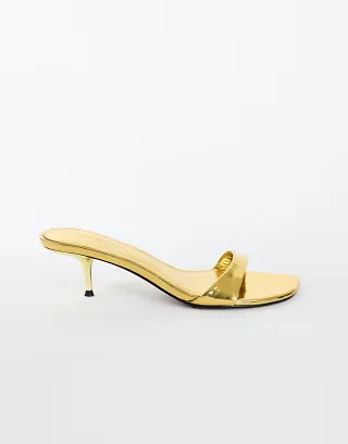Topshop Neptune kitten heel mule in gold