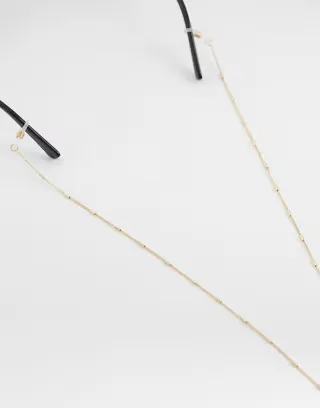 ASOS DESIGN sunglasses chain with dash detailing in gold tone