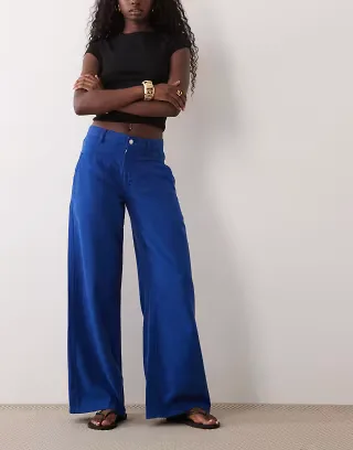 ASOS DESIGN workwear pants in mid blue
