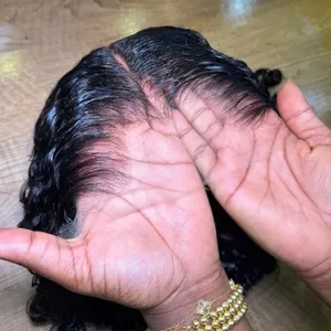 Curly Wigs 13x4 13X6 HD Lace Front Wig Pre Plucked Short Water Wave Human Hair Wig Glueless Seamless Clip Ins Flip Over