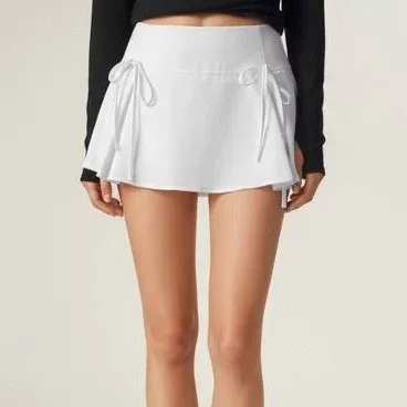 Anna-Kaci Women's Side-Tie Pleated Athletic Skort with Built
