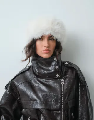 Gina tricot faux fur headband in off white