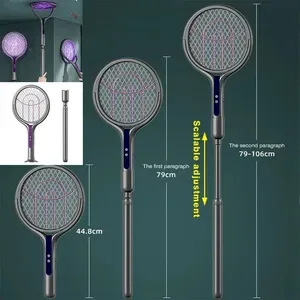 Multi Functional 2-in-1 Mosquito Killer Swatter Retractable Electric Racket Rechargeable USB Mosquito Swatter Home Appli