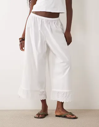 ASOS DESIGN bloomers with tie detail in white