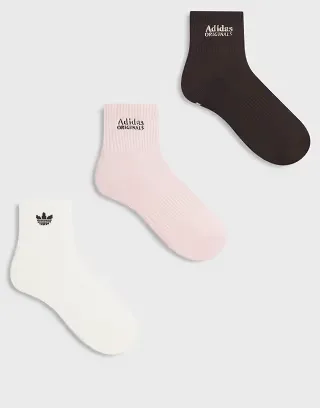 adidas Originals Luna 3 pack socks in neutrals