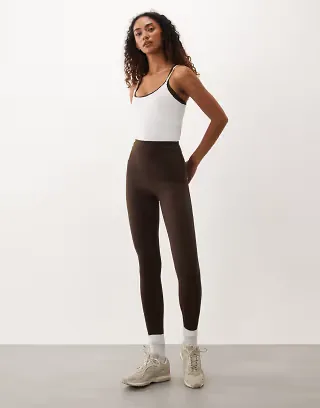 4505 Tall Icon soft touch high waist yoga leggings in chocolate