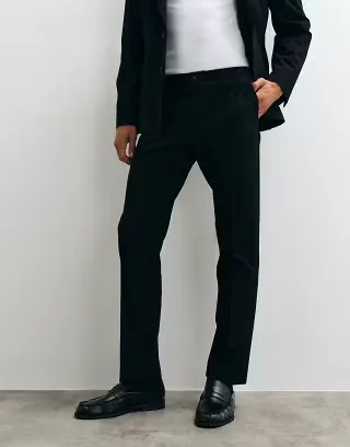 ASOS DESIGN stretch crease resistant slim suit trouser in black