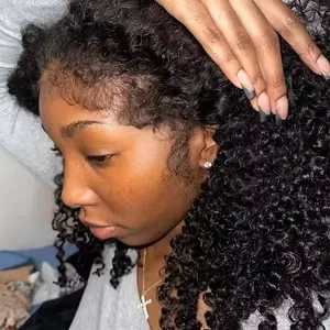 Kinky Curly 13x6 HD Lace Frontal Wig - 4C Deep Wave Human Hair with Pre-Cut Baby Hair and Glueless Fit for Women