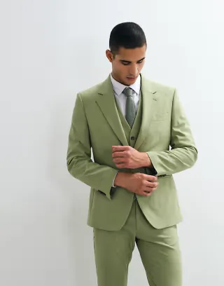 ASOS DESIGN slim suit blazer in green