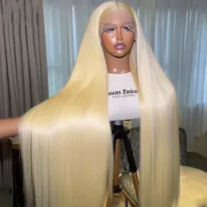 HD Transparent Blonde 613 Straight 13x6 Lace Front Human Hair Wig - Preplucked Honey Blonde 13x4 Lace Frontal Wig Gluele