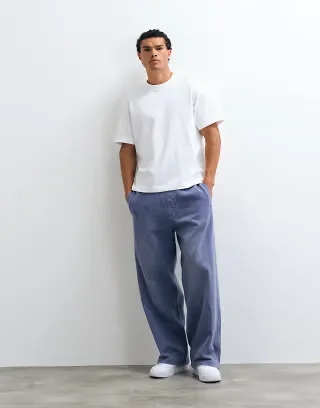 Weekday wide leg sweatpants in washed blue