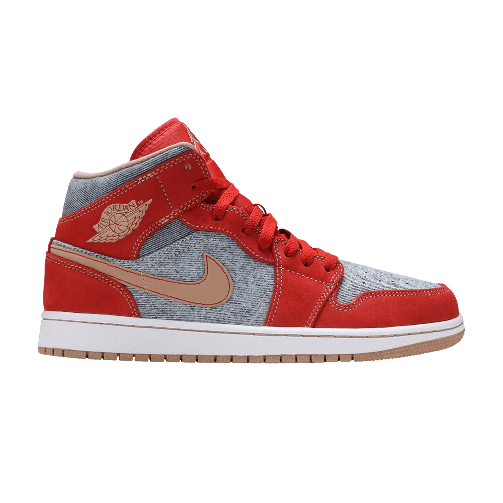 Air Jordan 1 Mid Denim Red