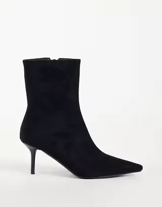 SIMMI London Ember pointed toe ankle boots in black suedette