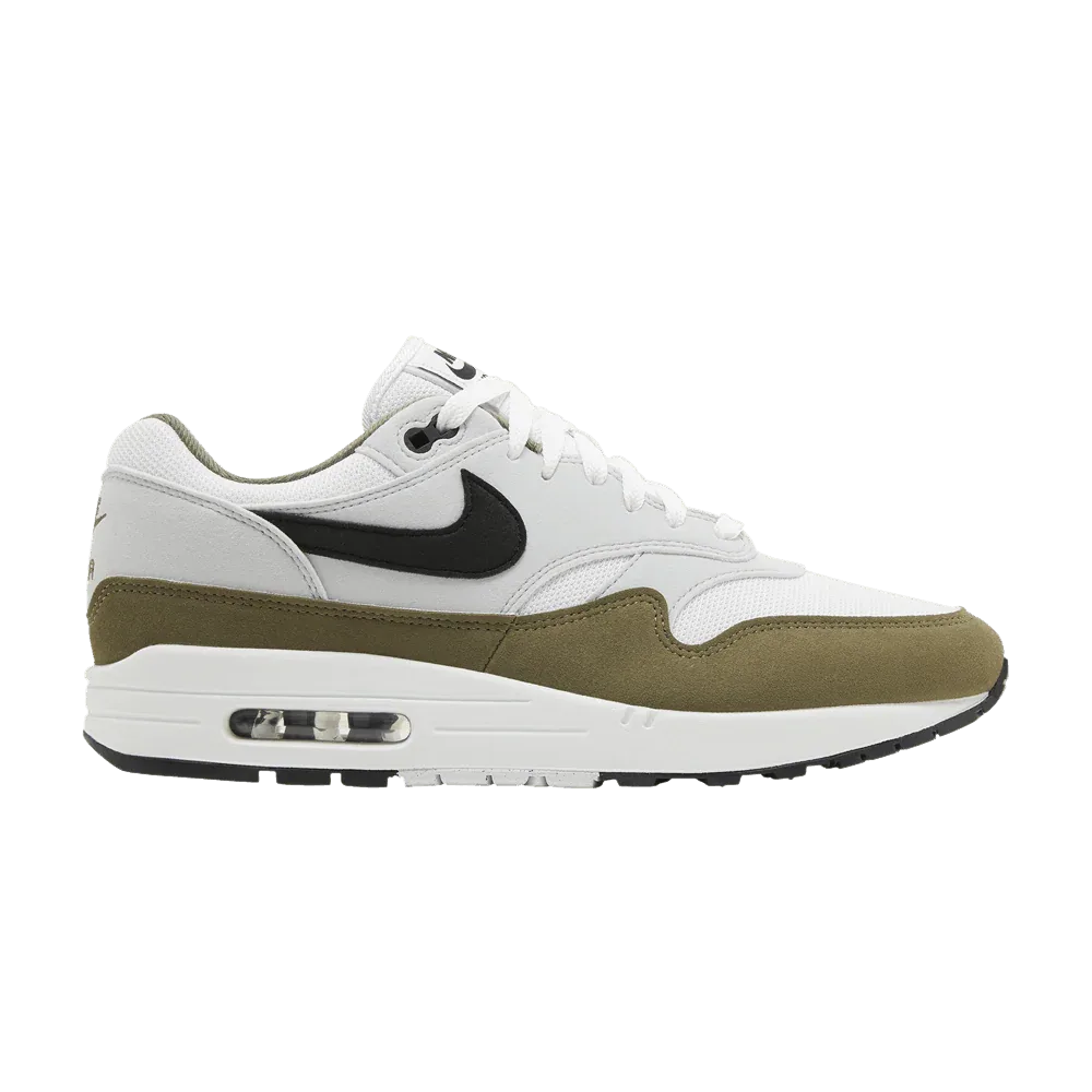 Air Max 1 White Black Medium Olive
