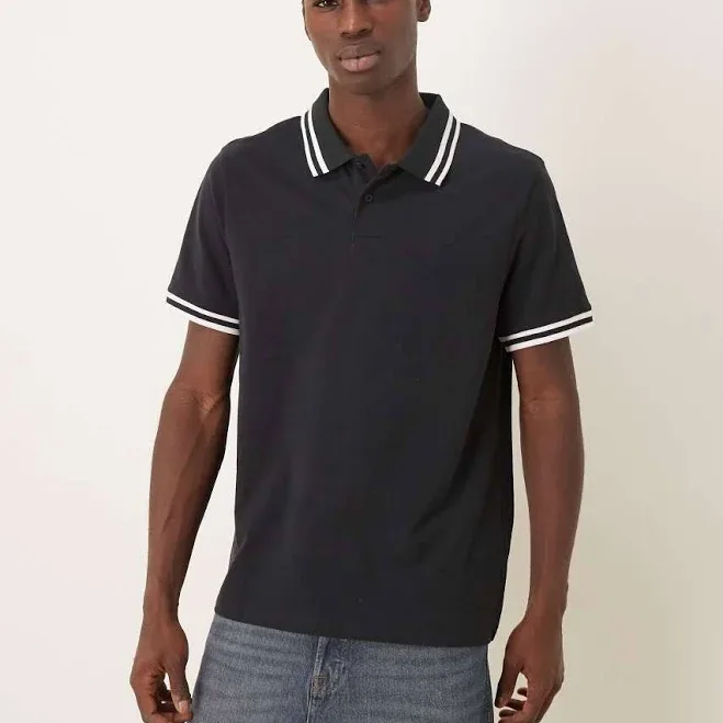 ASOS Design Essentials Polo with White Tipping