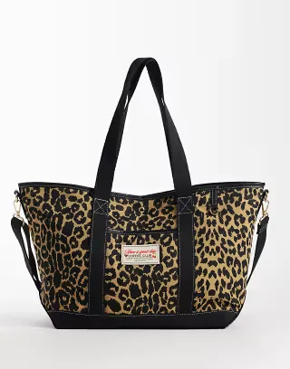 Accessorize canvas shopper tote bag in leopard