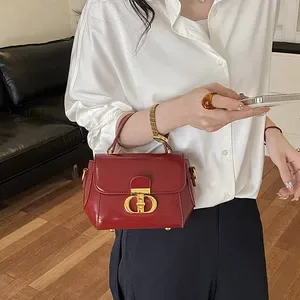 Large Capacity Womens Minimalist Square Shoulder Crossbody Bag - Trendy Solid Color Handbag for Casual Daily Outings, De