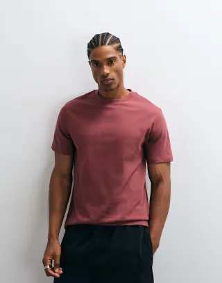 ASOS DESIGN regular fit T-shirt in burgundy
