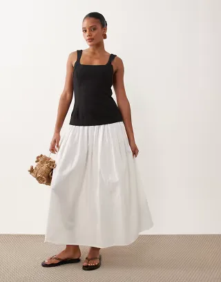 ASOS DESIGN hybrid maxi dress with black contrast bodice