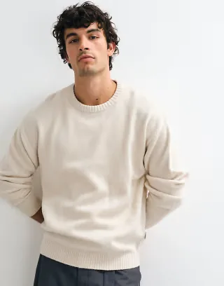 JJ Rebel crew neck sweater in cream