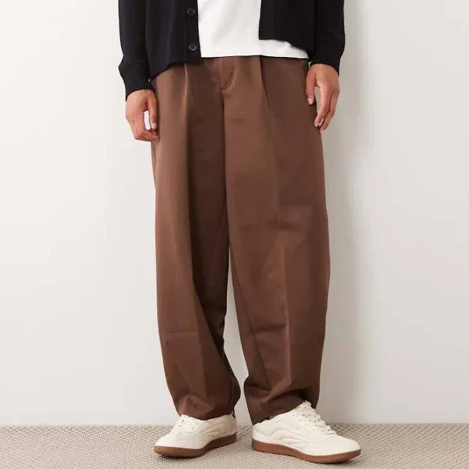 ASOS Tailored Pleated Wide Barrel Leg Pants