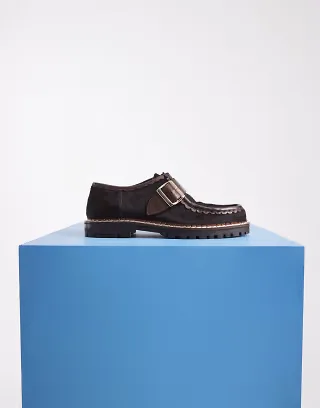 Bronx Sor-aya loafers with buckle in brown pony hair